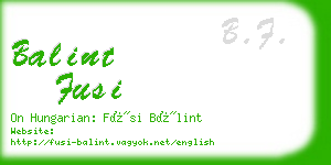 balint fusi business card